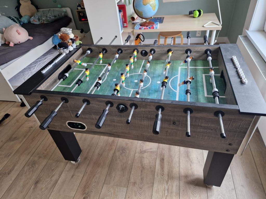 Stevige TopTable voetbaltafel (Grijs houtlook) – Ide, Ophalen