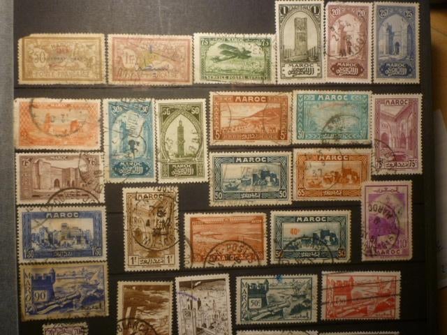 Lot Marokko/Maroc (112 Ex) Gestempeld/Oblitéré, Verzenden