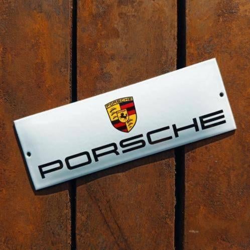 Emaille Schild PORSCHE Garage Dealer Reclamebord Vintage Oud, Verzenden, Gebruikt, Reclamebord