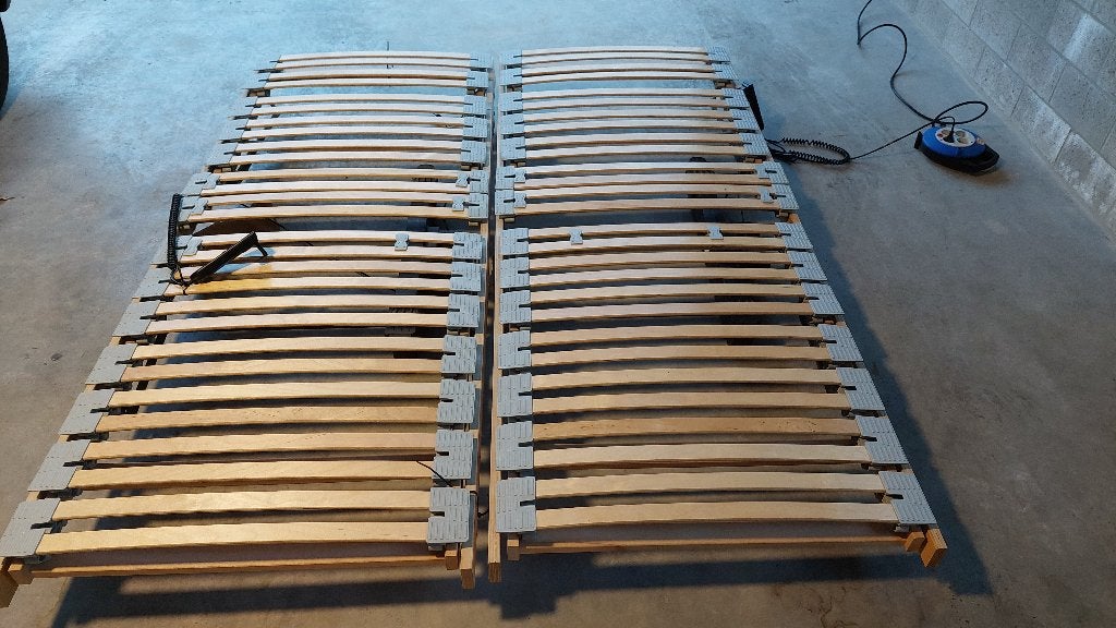 2 Elektrische lattenbodems 80 x 200 cm, Ophalen, Gebruikt, 80 cm, Bedbodem