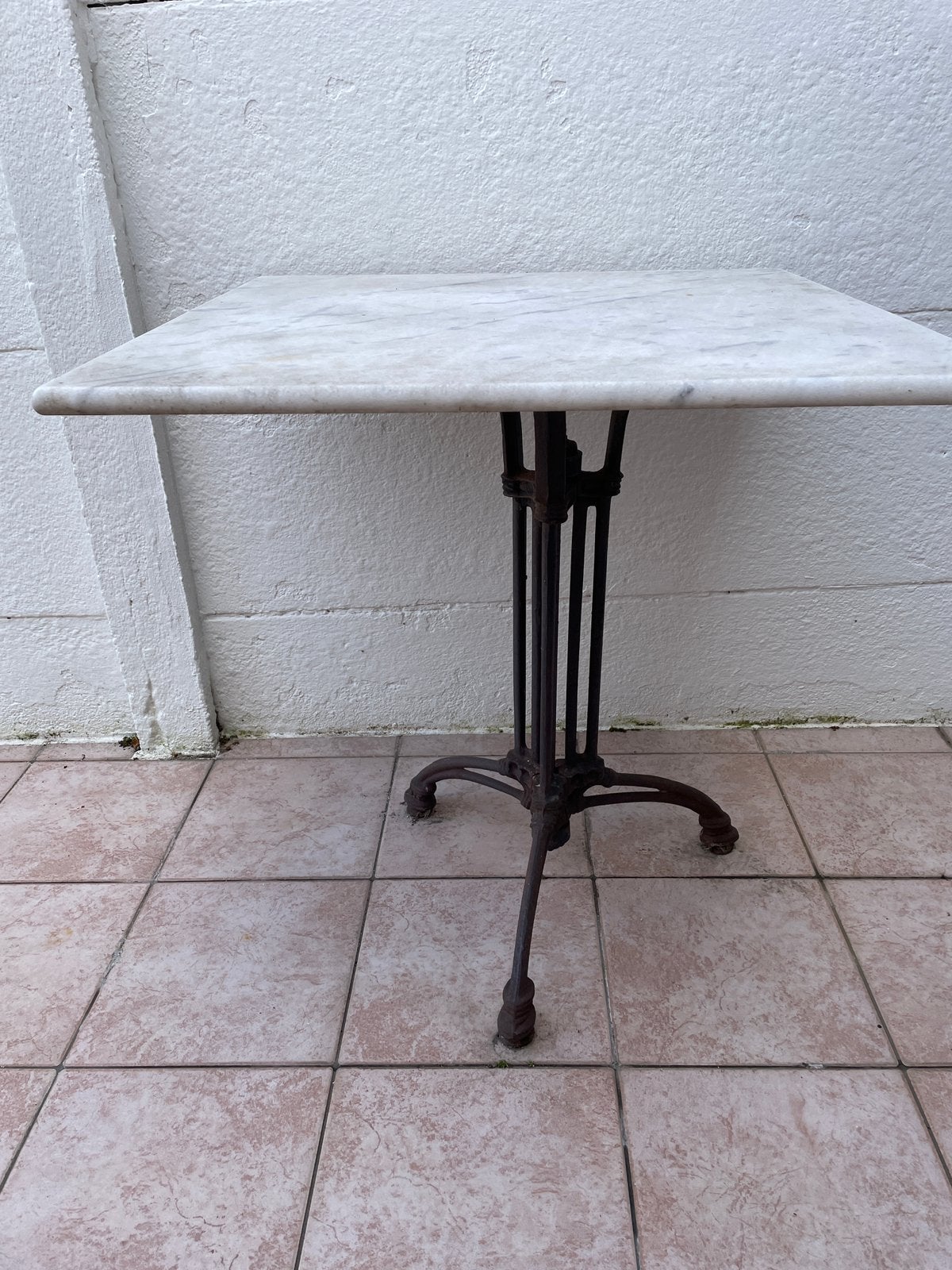 Bistrotafel marmer, Tuin en Terras, Ophalen, Gebruikt, Vierkant, Overige materialen