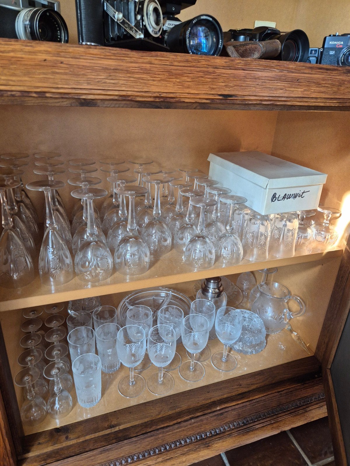 Vintage bar en diner set in kristal, Antiek en Kunst, Ophalen