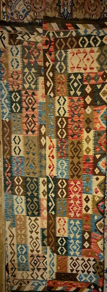 mooie multicolor perzisch, oosterse kelim tapijt, Antiek en Kunst, Ophalen of Verzenden