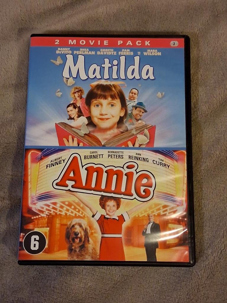 2-movie pack; Matilda/ Annie op dvd, Cd's en Dvd's, Dvd's | Kinderen en Jeugd, Zo goed als nieuw, Film, Avontuur, Boxset, Vanaf 6 jaar