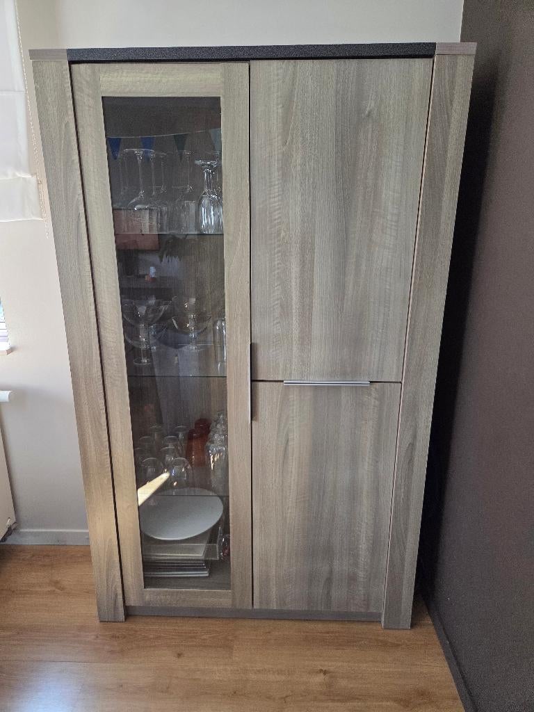 Vitrinekast, Verre, 25 à 50 cm, Avec tablette(s), Moderne, landelijke stijl