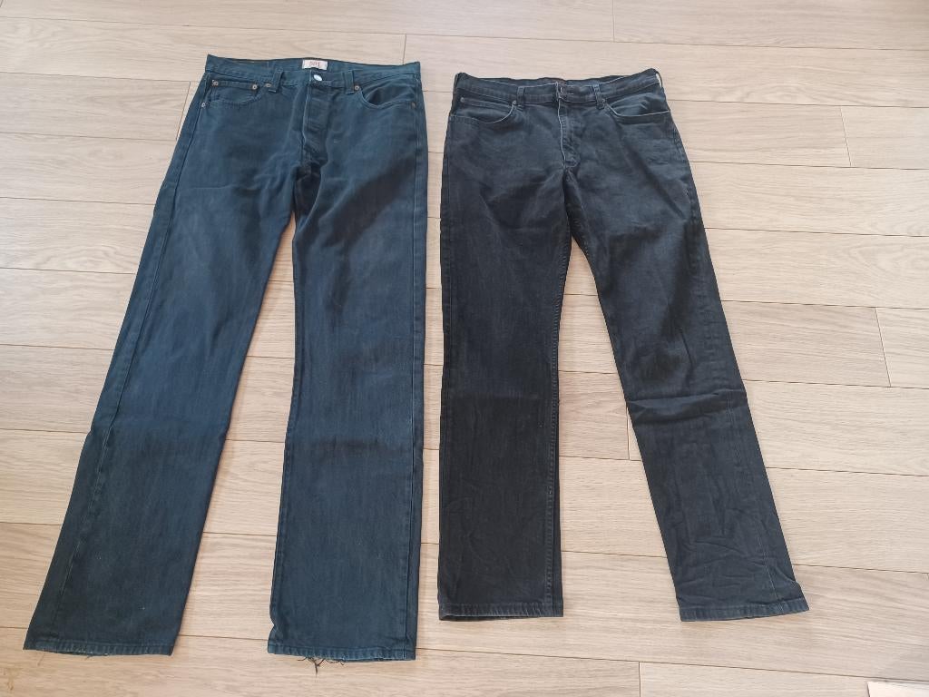 Jeans Levi's 501 maat 36/36 en jeans Lee 36/34, Ophalen, Gedragen, W36 - W38 (confectie 52/54)