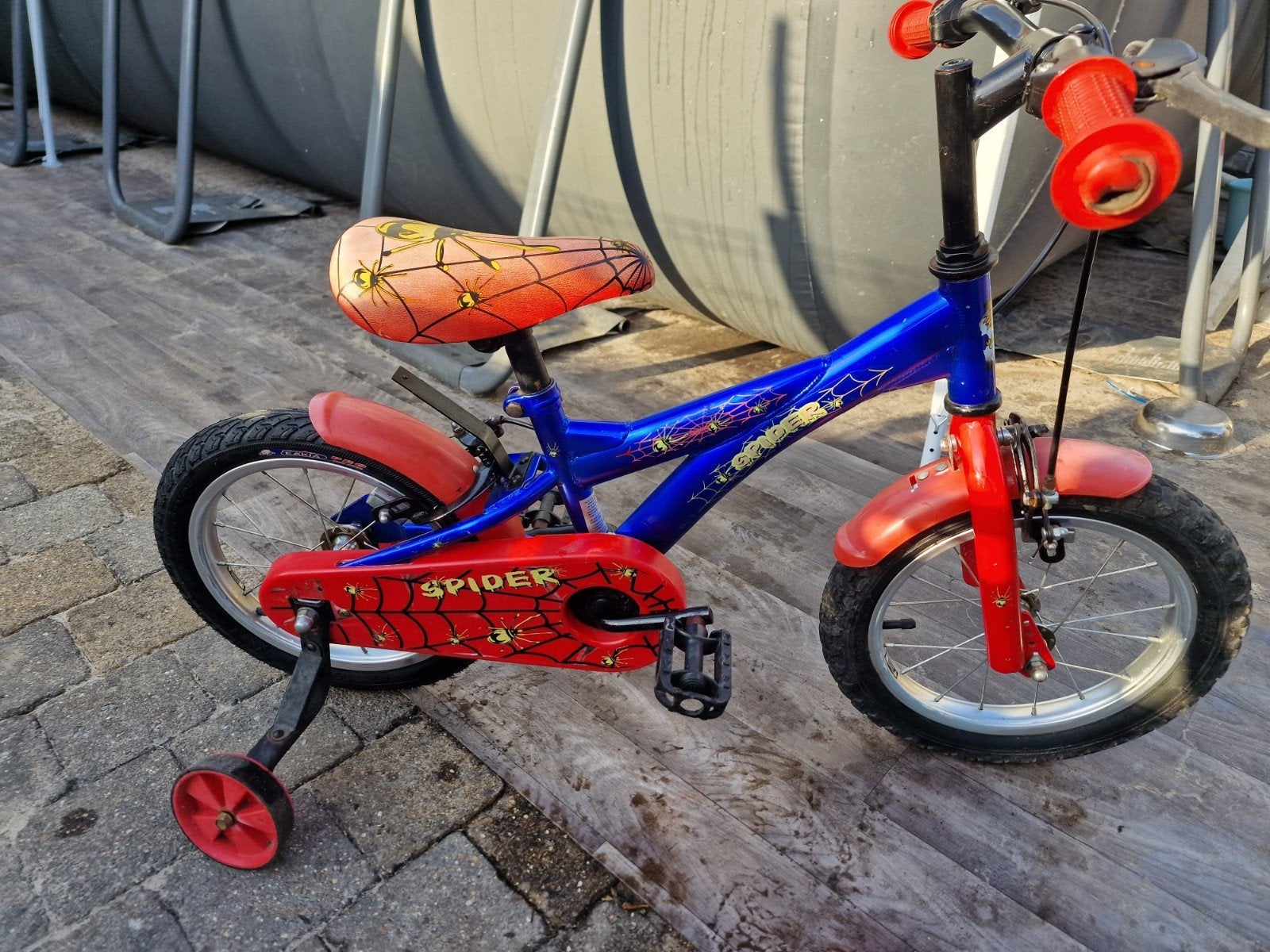 Jongensfiets spider 14", Ophalen, Gebruikt, Velgrem, 14 inch of minder