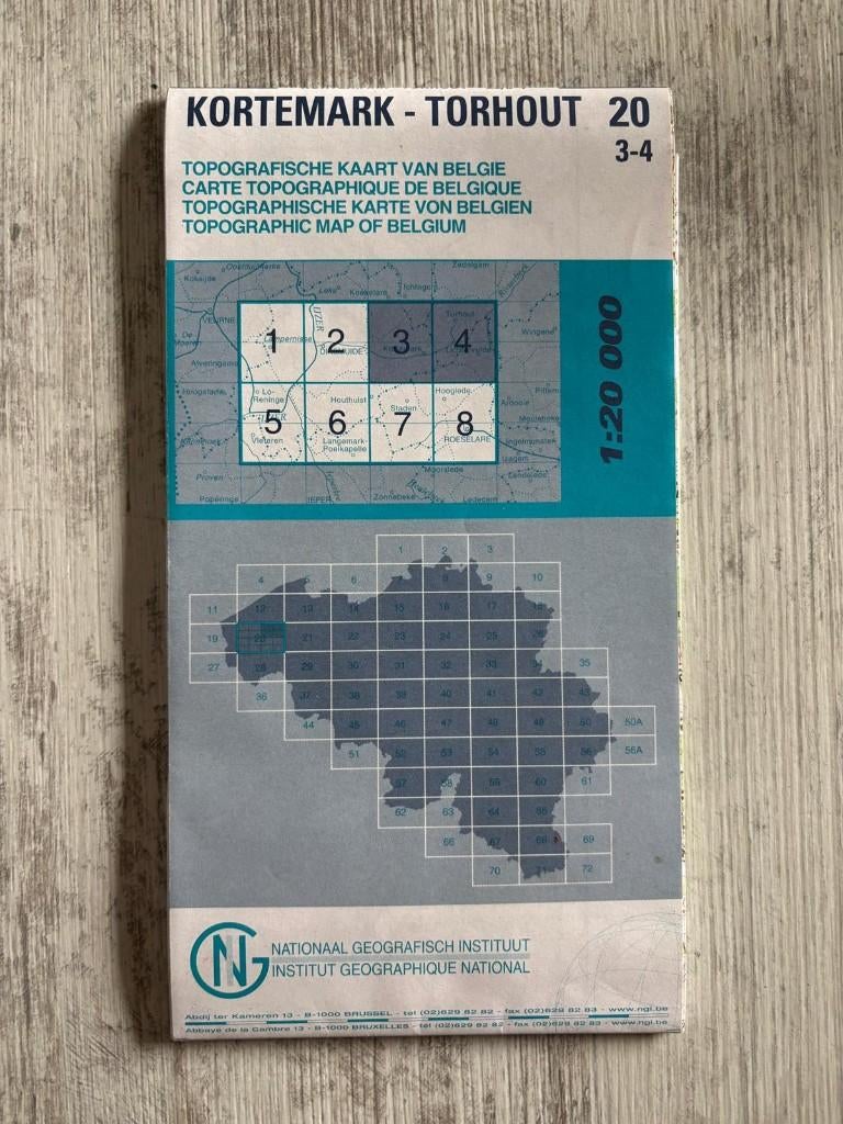 Carte topographique Kortemark-Torhout, Neuf, Enlèvement ou Envoi, Belgique, 2000 à nos jours