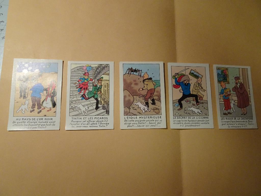 5 images Casterman - Les Aventures de Tintin, Envoi, Tintin, Comme neuf, Image, Affiche ou Autocollant