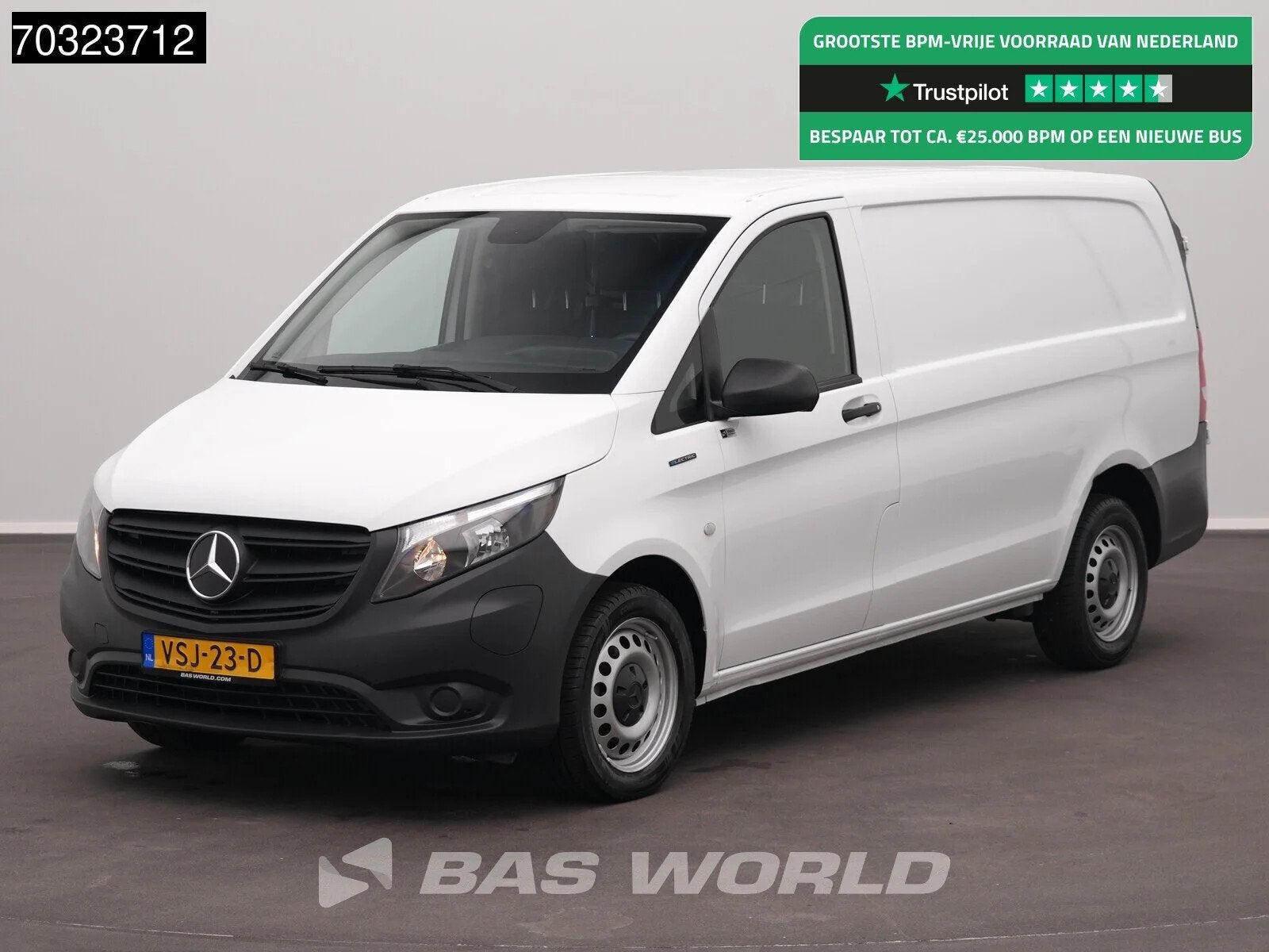 Mercedes eVito 112 Elektrisch 66kWh 256km WLTP L2H1 Airco Cr, Auto's, Automaat, Gebruikt, 116 pk, Wit