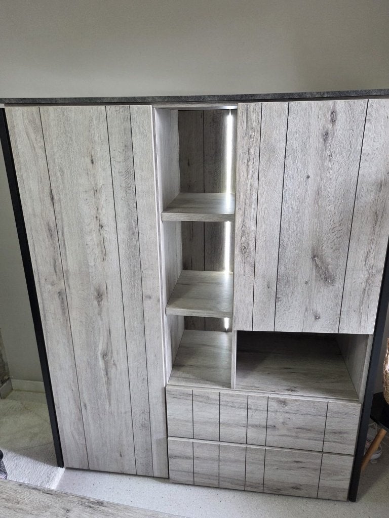Ensemble meuble en bois + et table, Enlèvement, Comme neuf, Moderne set, Avec tiroir(s)