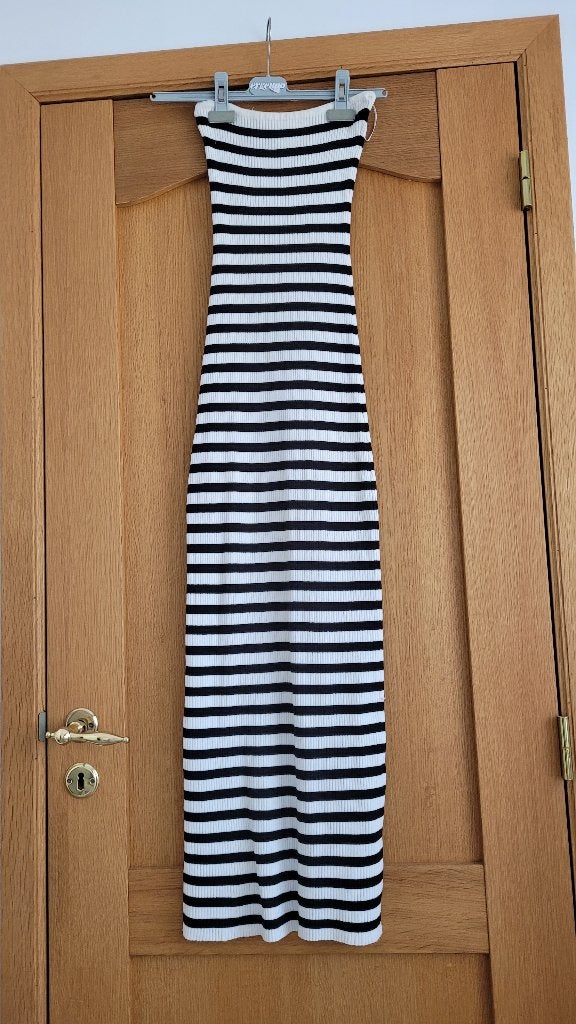 robe longue bustier dame taille S Bershka, Enlèvement ou Envoi, Taille 36 (S), Blanc, Comme neuf