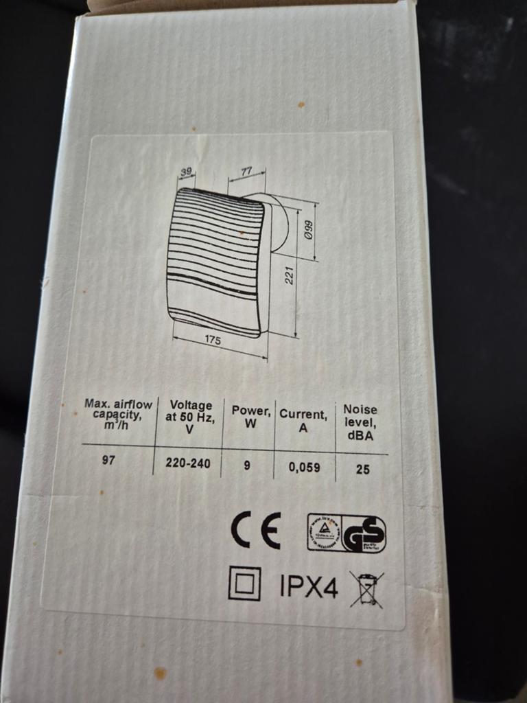 Ventilateur mural et de plafond SIKU 240 V 97 m³/h 100 (NOUV, Enlèvement, Neuf, Ventilateur et Extracteur