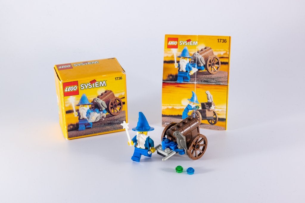 LEGO Castle 1736 Le chariot du magicien - complet + boîte, Instructions incluses, Enlèvement ou Envoi, Lego, Ensemble complet