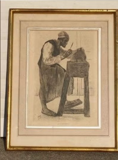 Gravure le rémouleur de Félicien rops, Antiquités & Art, Art | Eaux-fortes & Gravures, Enlèvement ou Envoi, Gravure