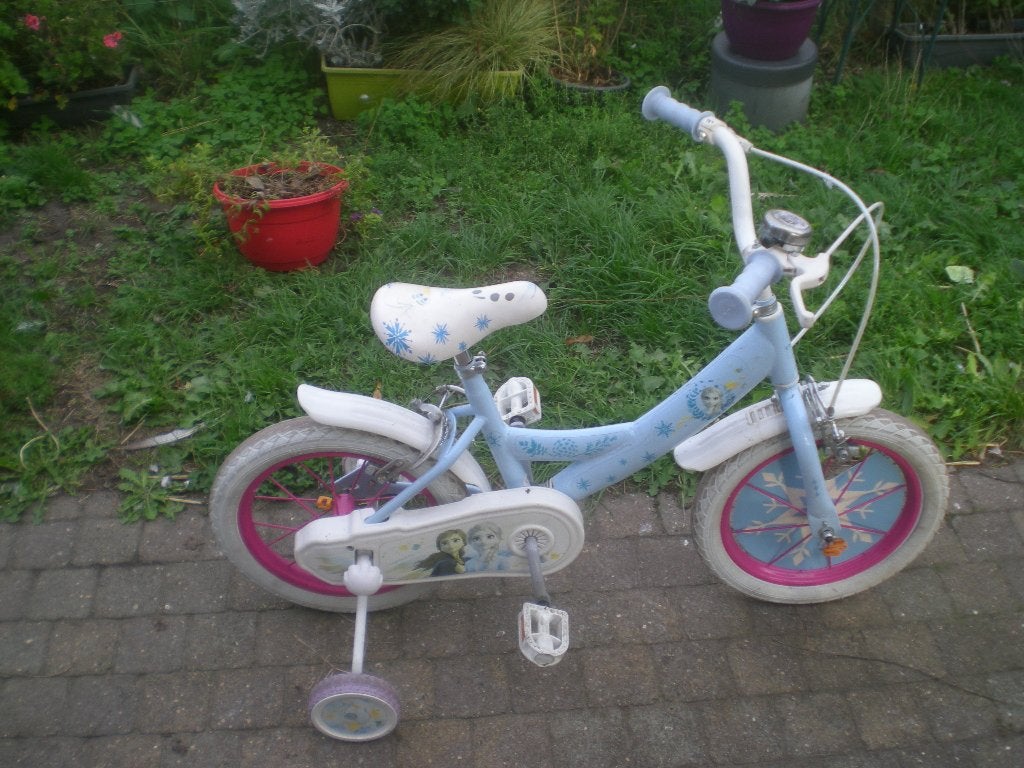 Meisjesfiets Frozen 14 inch, Ophalen, Zo goed als nieuw