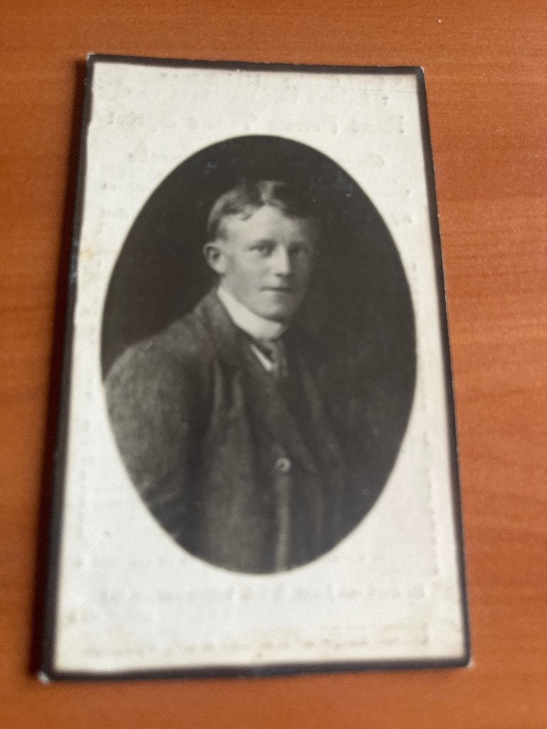 Rouwkaart R. Spriet  Wyngene 1899 + 1926, Verzamelen, Bidprentjes en Rouwkaarten, Verzenden, Rouwkaart
