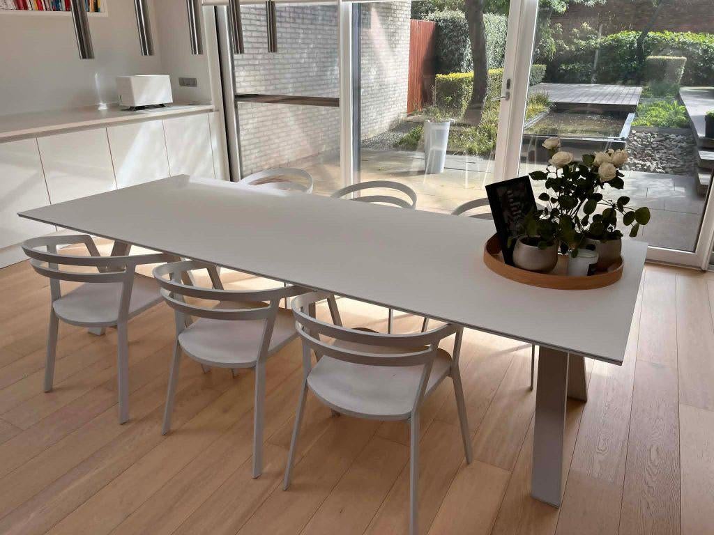 tuintafel en stoelen, Tuin en Terras, Tuintafels, Ophalen, Gebruikt, Rechthoekig, Aluminium