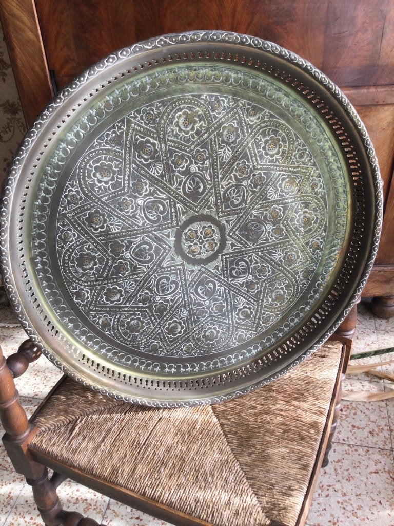 Lot plateaux "marocains" années 1920', Antiquités & Art, Enlèvement, Cuivre