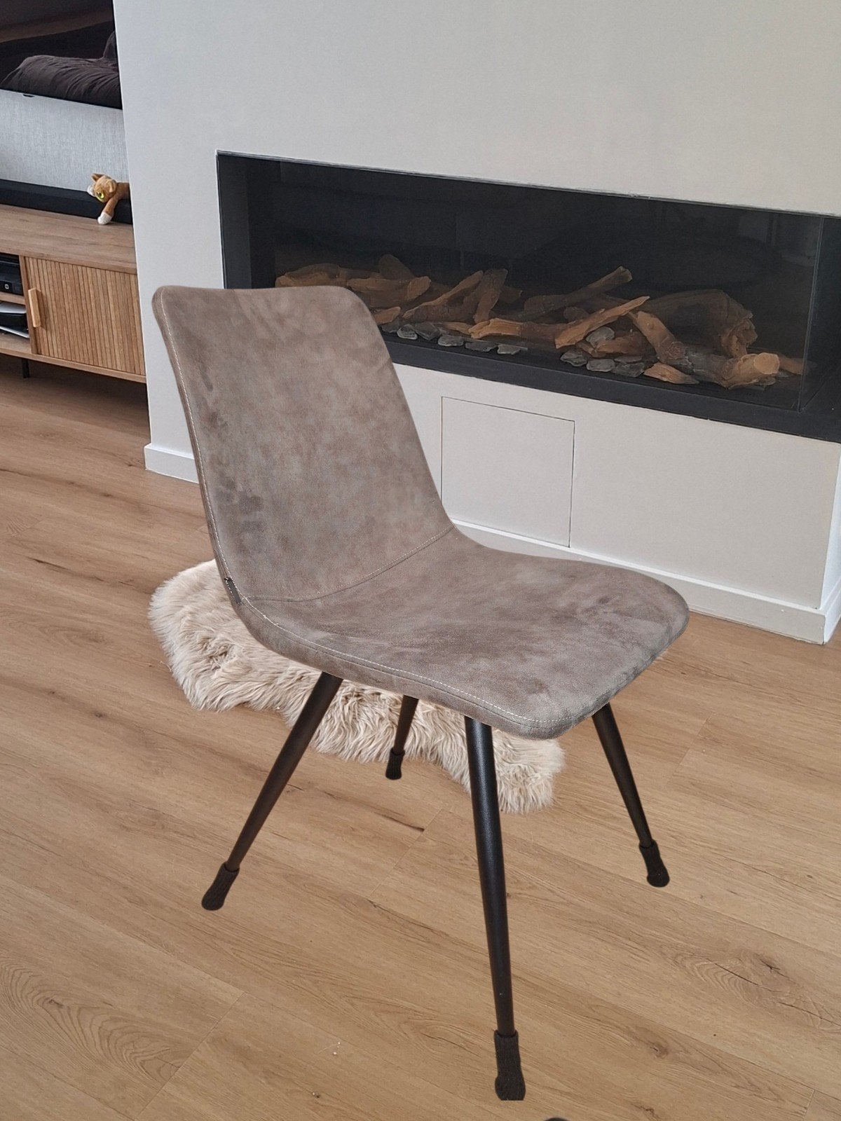 6 grijze stoelen, Gebruikt, Metaal, Grijs, Vijf, Zes of meer stoelen