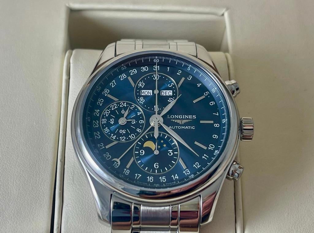 Longines master collection chrono moonphase, Montre-bracelet, Enlèvement, Acier, Acier