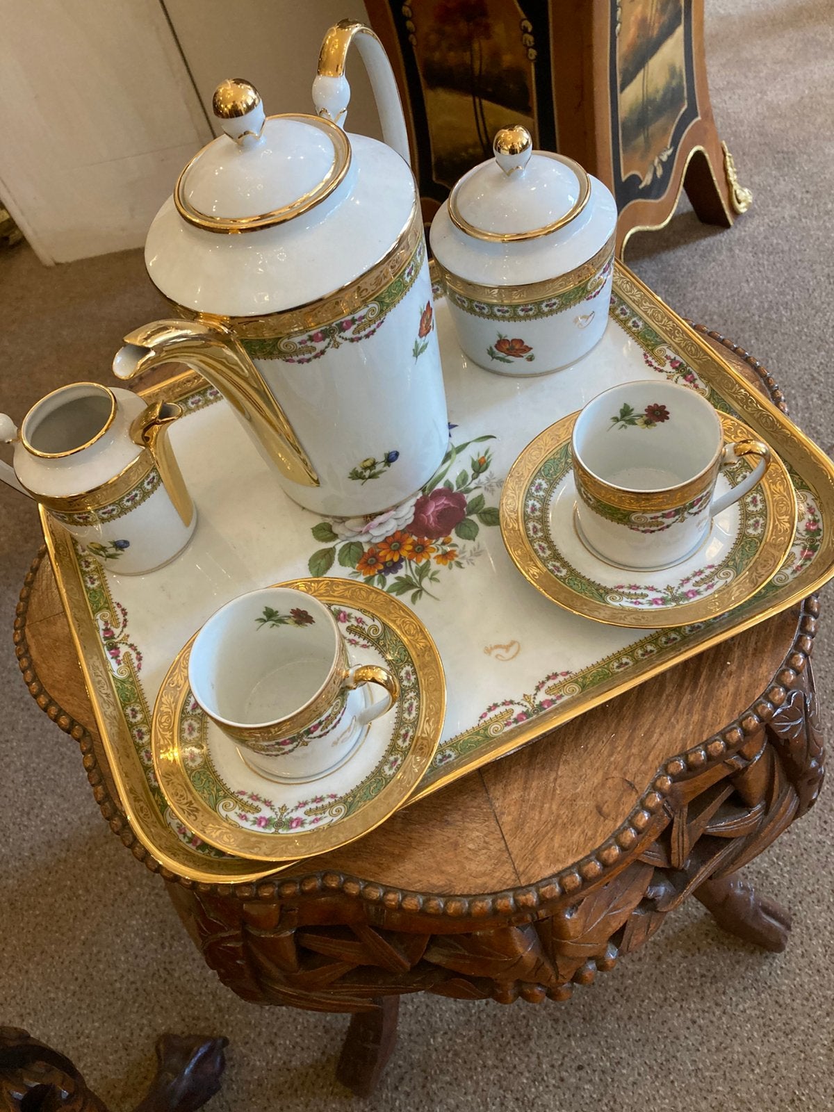 Antieke limoges tete a tete, Ophalen