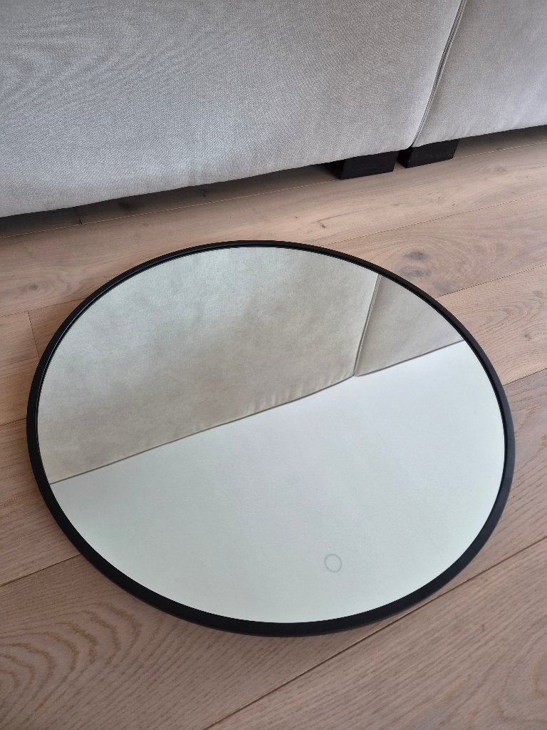 10 x Ronde LED badkamerspiegel 60 cm – zwart – met defogger, Ophalen, Rond, Nieuw, Minder dan 100 cm