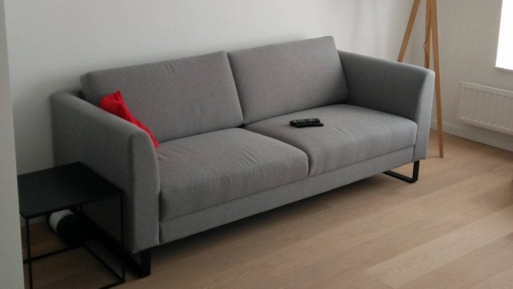 3-zit Zetel grijs te koop – zeer goede staat, Maison & Meubles, Enlèvement, Comme neuf, Tissus, Strak modern