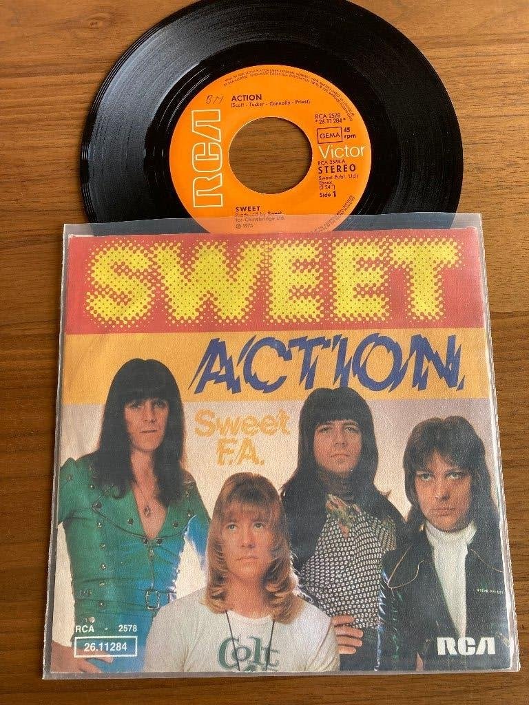 Sweet ‎– Action, Ophalen of Verzenden, 7 inch, Rock en Metal