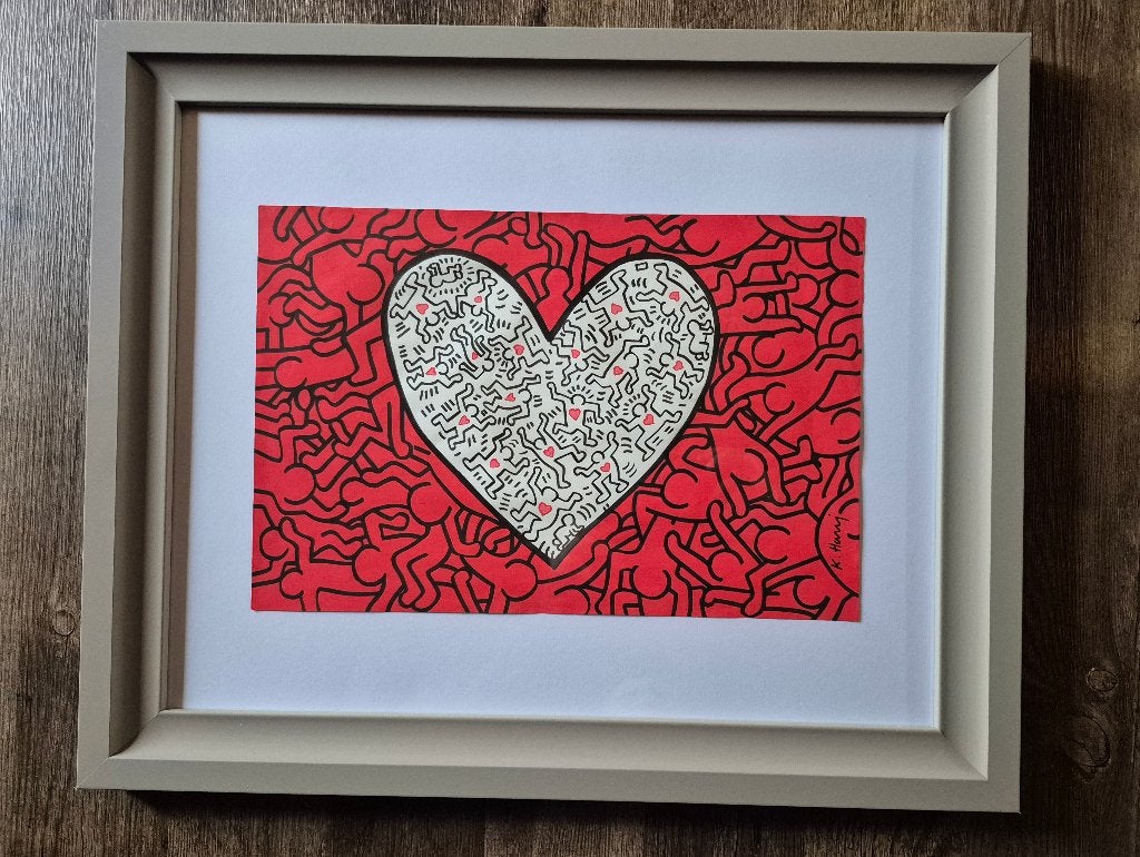Originele Keith Haring XL + Estate Certificaat Julia Gruen, Gesigneerd, Ophalen of Verzenden