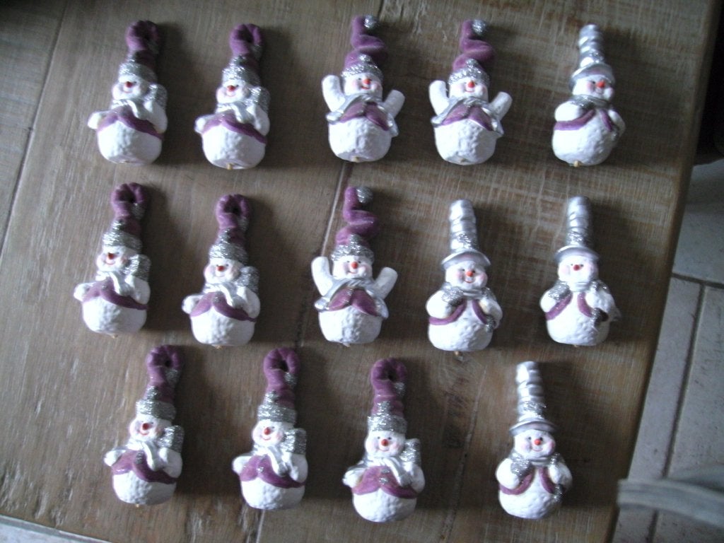 14 beeldjes vrolijke sneeuwman, Verzamelen, Ophalen of Verzenden, Zo goed als nieuw, Fantasy