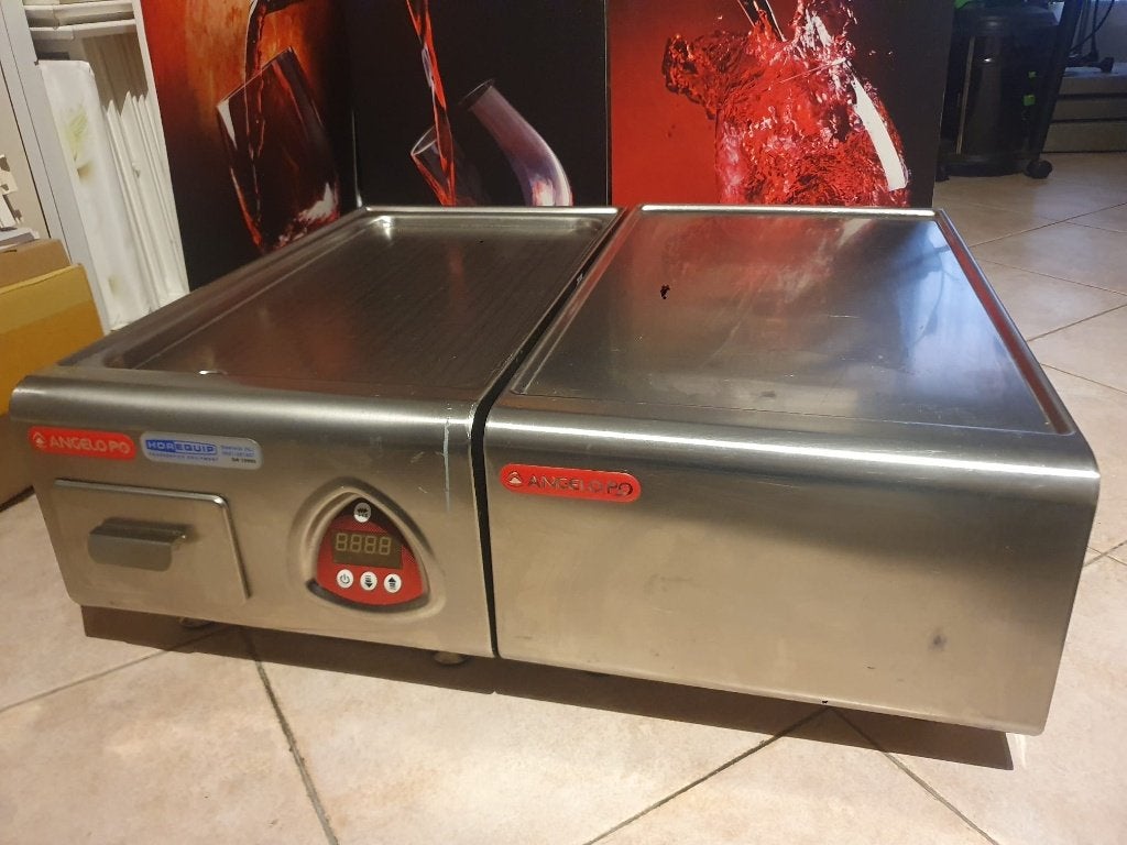 Plaque de cuisson Angelo Po + élément neutre, inox, Articles professionnels, Enlèvement ou Envoi, Utilisé, Cuisinière, Friteuse et Grils
