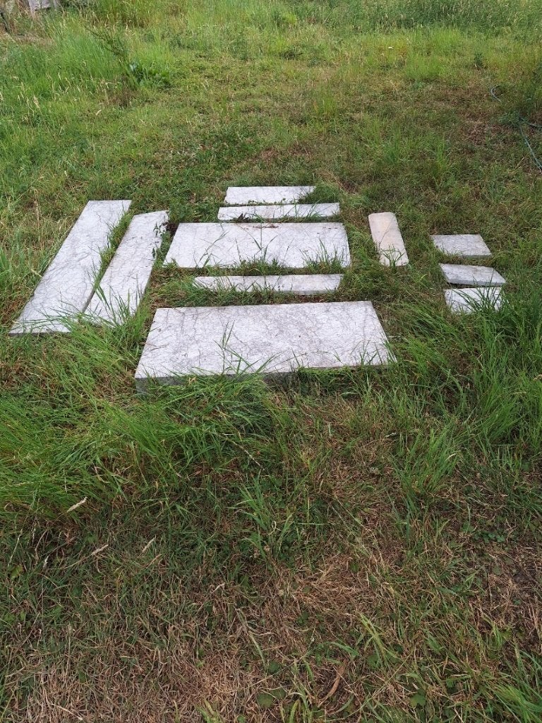 Lots de plaques en marbre véritable (Gris/Blanc veiné), Enlèvement, Utilisé, Marbre, Autres types
