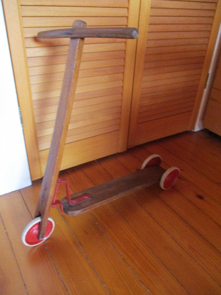 Vintage houten stepje, Vélos & Vélomoteurs, Trottinettes, Enlèvement, Utilisé, Step simple