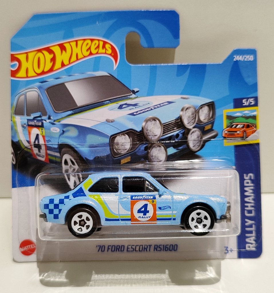 Hot Wheels '70 Ford Escort RS1600 Blauw Goodyear (2022), Enlèvement ou Envoi