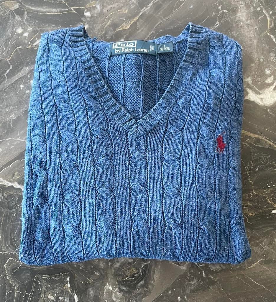 Polo Ralph Lauren cable knit sweather (S), Kleding | Dames, Ophalen of Verzenden, Gedragen, Maat 36 (S), Blauw