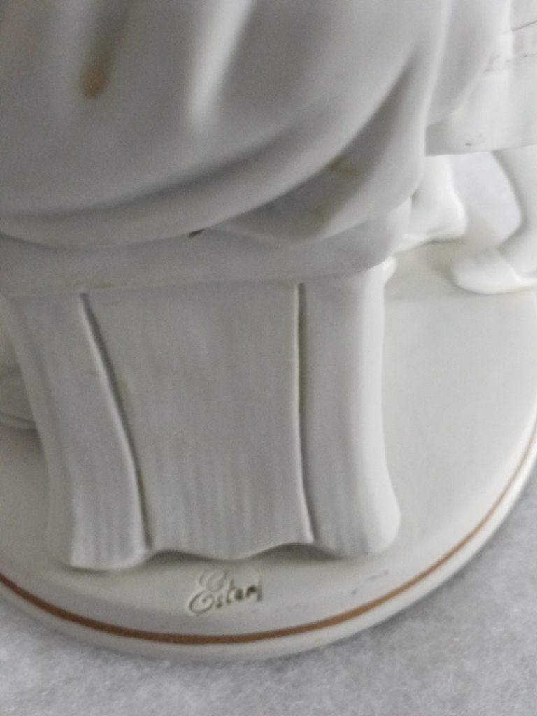 Biscuit moeder met kind wit hoogte 32cm, Ophalen, Zo goed als nieuw, Mens