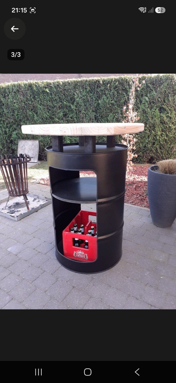 Bar tafel met 2 schappen voor bv een bak bier in te zetten, Ophalen