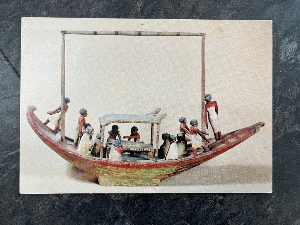 postkaart Oud Egypte - veerman en boot - dode naar het graf, Ophalen of Verzenden