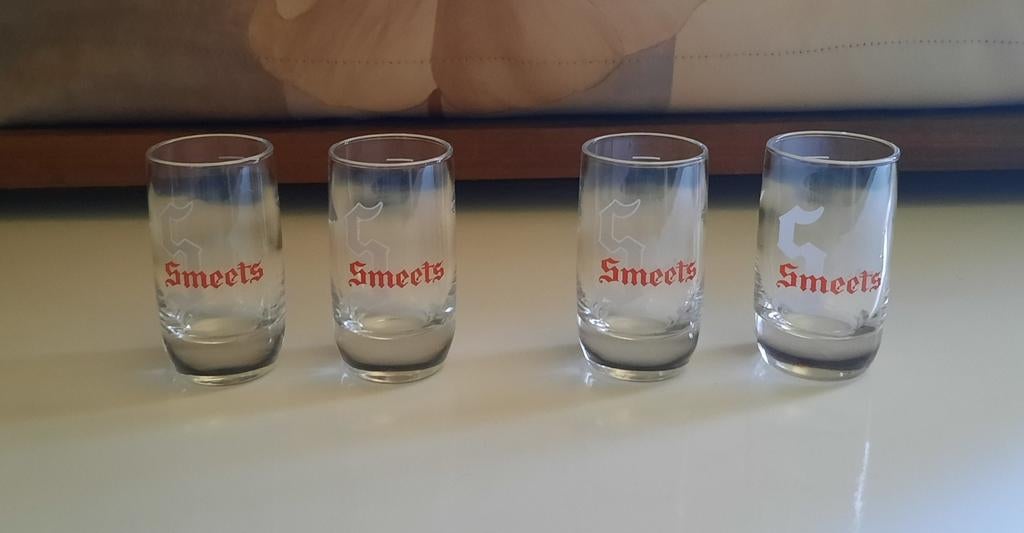 Smeets shot/jenever glazen, Ophalen of Verzenden, Zo goed als nieuw, Glas of Glazen