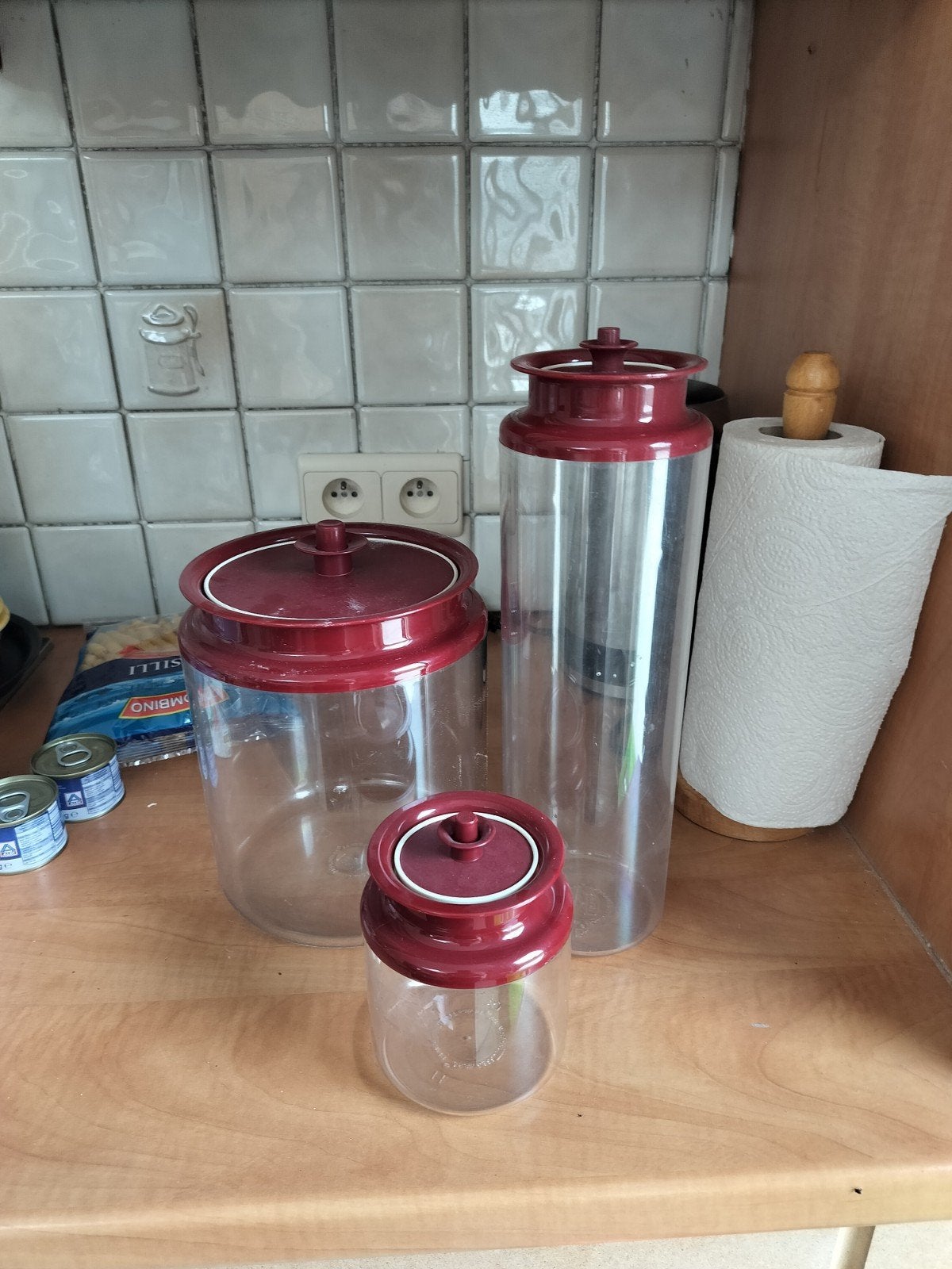 3 afsluitbare opbergpotten, Met deksel, Ophalen, Gebruikt, Overige materialen
