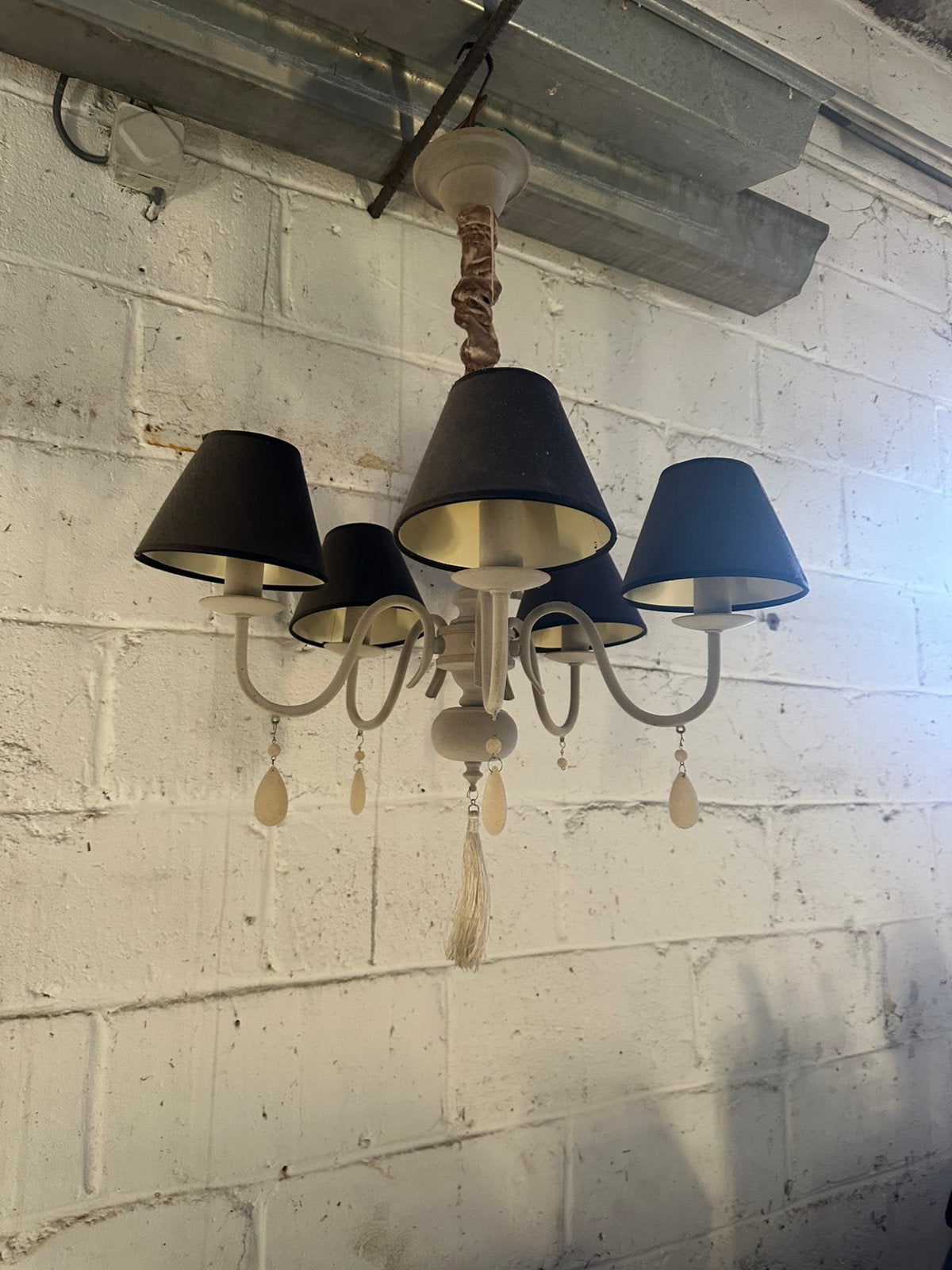 n 5-armige kroonluchter - Shabby Chic/Landelijk stijl, Ophalen, Zo goed als nieuw