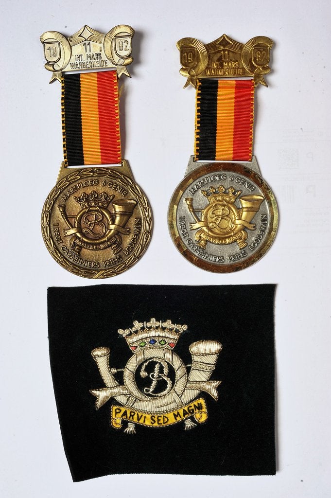 Regiment Karabiniers Prins Boudewijn - lot, Verzamelen, Militaria | Algemeen, Verzenden, Landmacht, Embleem of Badge