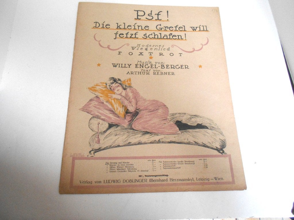 ancienne partition foxtrot Die kleine grefel will jetzt .., Musique & Instruments, Partitions, Enlèvement ou Envoi, Utilisé, Autres genres