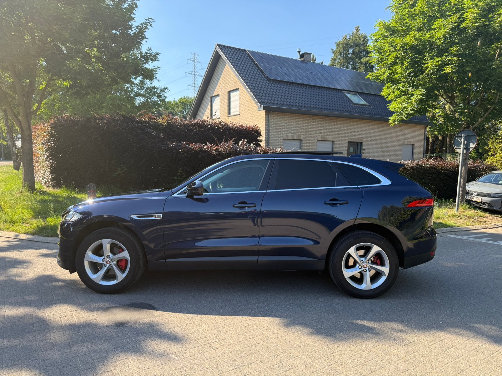 ✅ Jaguar F-Pace 2.0d 4x4 Pano Led Meridian 180PK 2018, Automaat, Blauw, Leder, Diesel