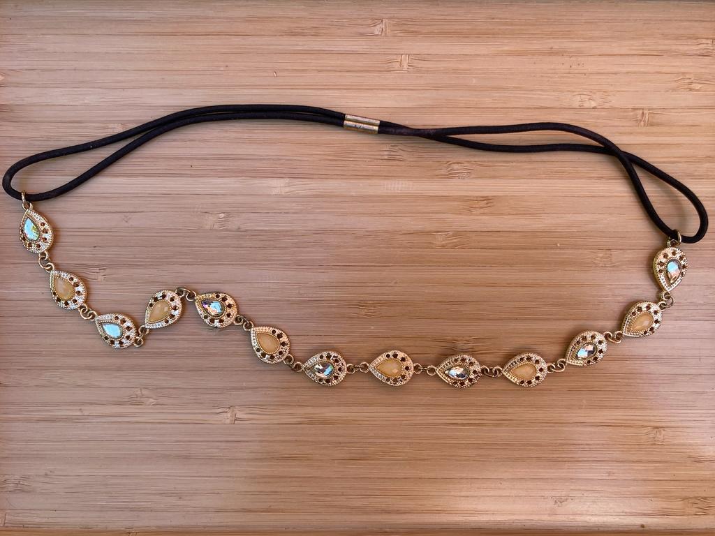Goudkleurige haarband 26 cm, Bijoux, Sacs & Beauté, Beauté | Soins des cheveux, Enlèvement ou Envoi, Comme neuf, Épingle à cheveux