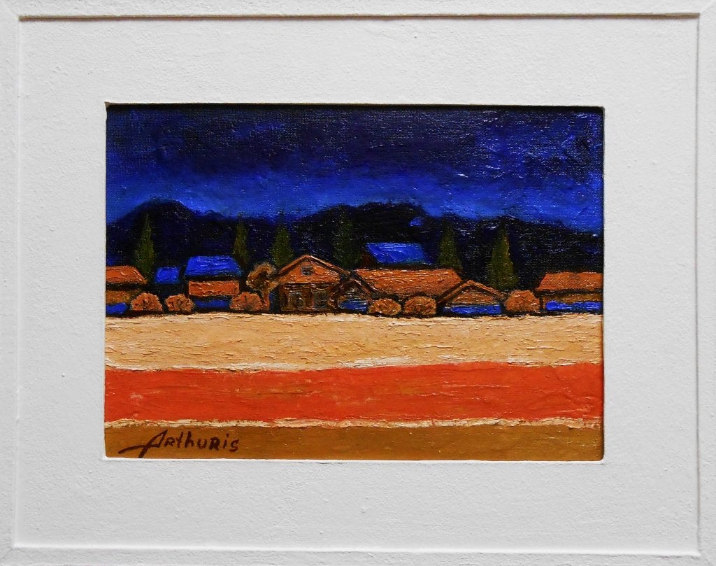 « Il fait nuit » Peinture encadrée, Antiquités & Art, Art | Peinture | Moderne, Textile, Peinture à l'huile, Encadré, Paysage
