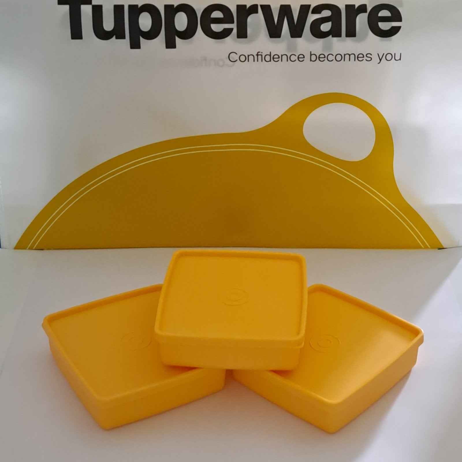 Tupperware 3 lage bewaar/diepvriesdozen 400  ml, Ophalen of Verzenden, Nieuw, Blauw