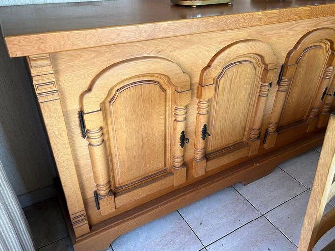 Eiken eetkamer met 8 stoelen, Ophalen, Gebruikt