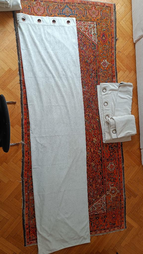 Rideau occultant oeillet Boréal beige 140x260cm X4, Huis en Inrichting, Stoffering | Gordijnen en Lamellen, Gebruikt, Beige, Crème